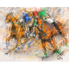 Zahid Saleem, 18 x 24 Inch, Acrylic on Canvas, Polo Painting, AC-ZS-209